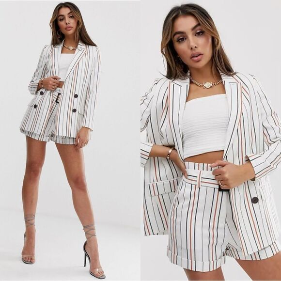 NWT ASOS Pinstripe Short and Blazer set - Picture 1 of 11